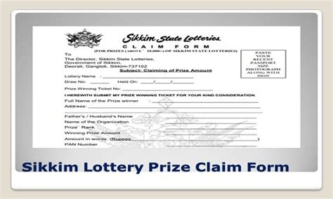 sikkim data lottery|Sikkim Lottery Prize Claim Form (PDF) Download .